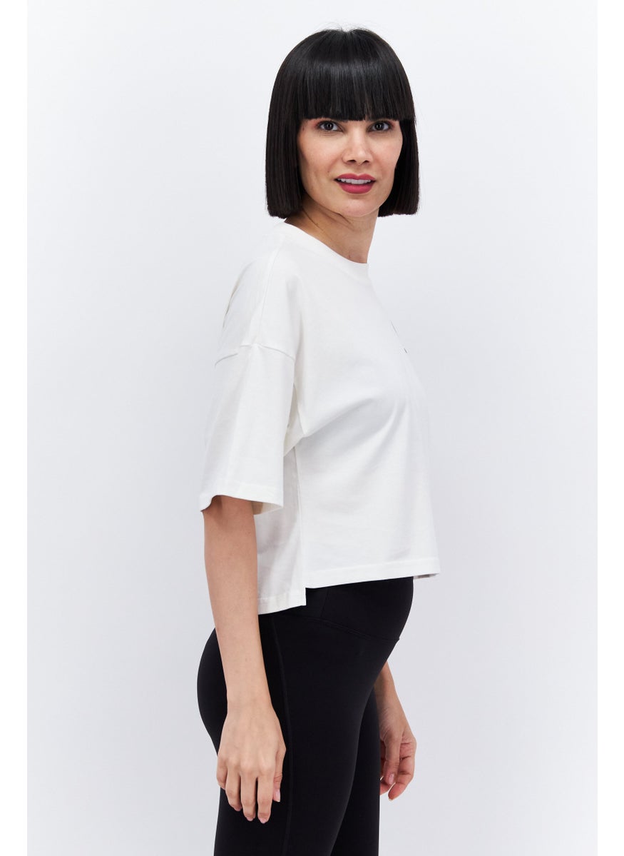Women Sportswear Fit Short Sleeve Outdoor Top, White