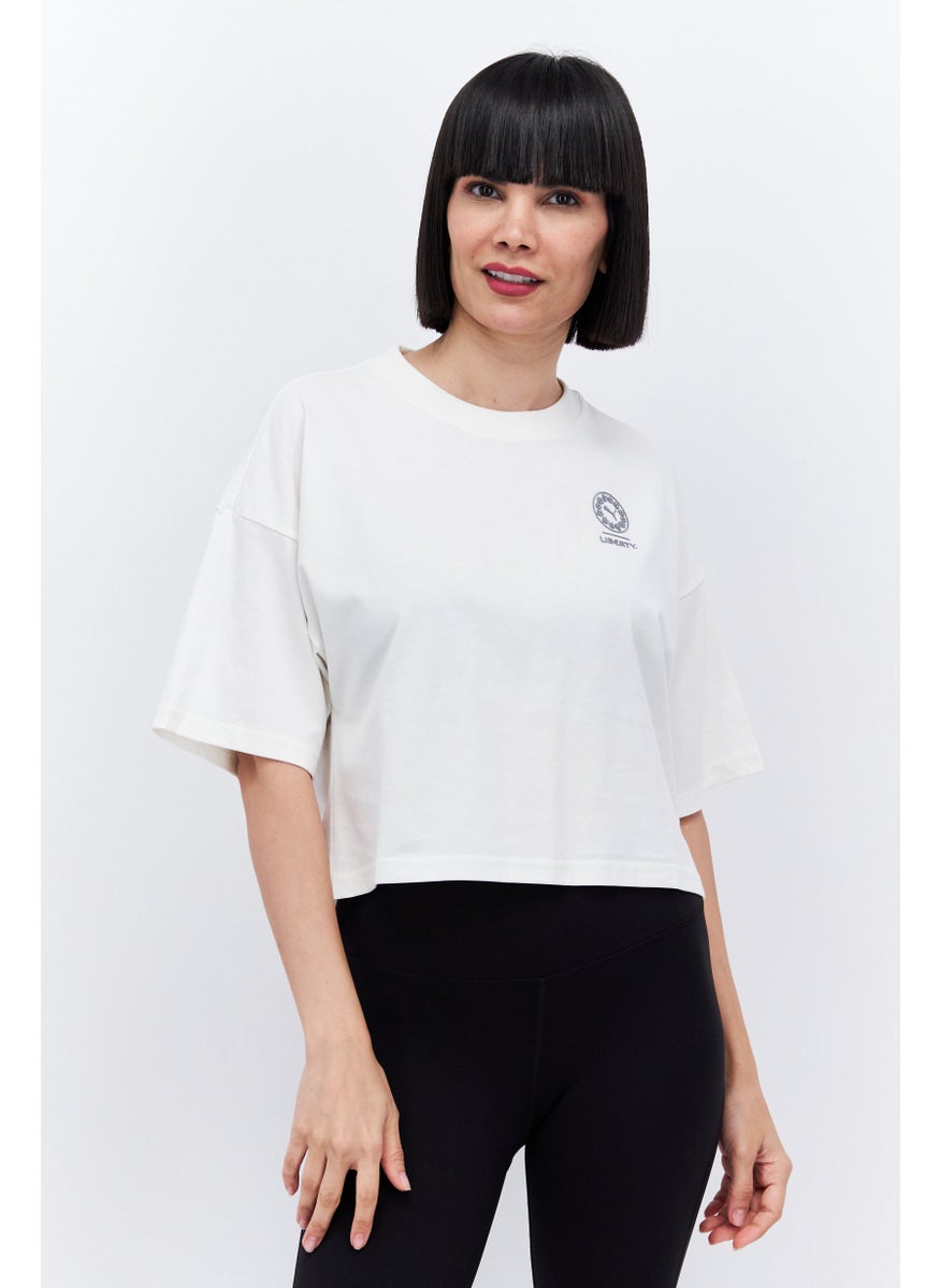 Women Sportswear Fit Short Sleeve Outdoor Top, White