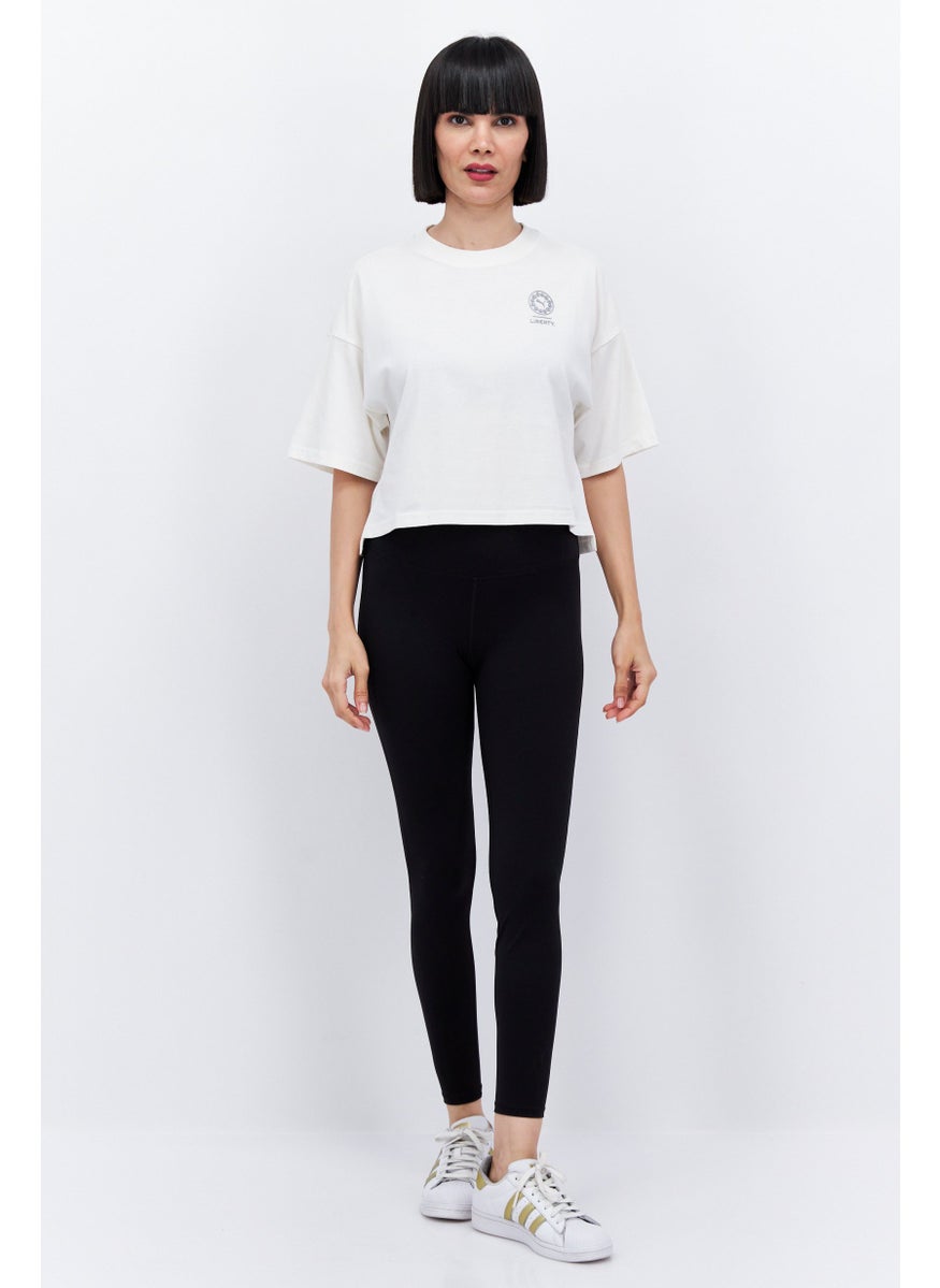 Women Sportswear Fit Short Sleeve Outdoor Top, White