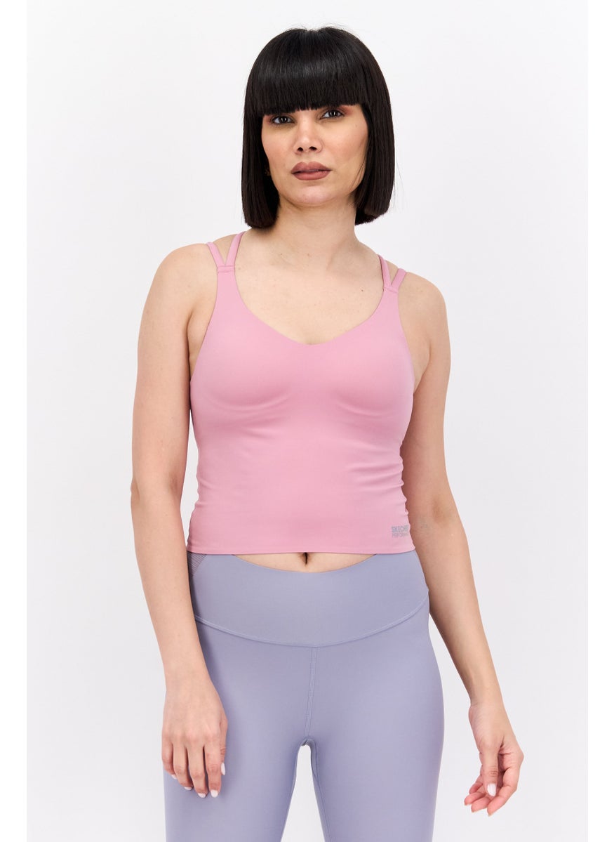 Women Sportswear Fit Sleeveless Padded Yoga Tank Top, Lilac