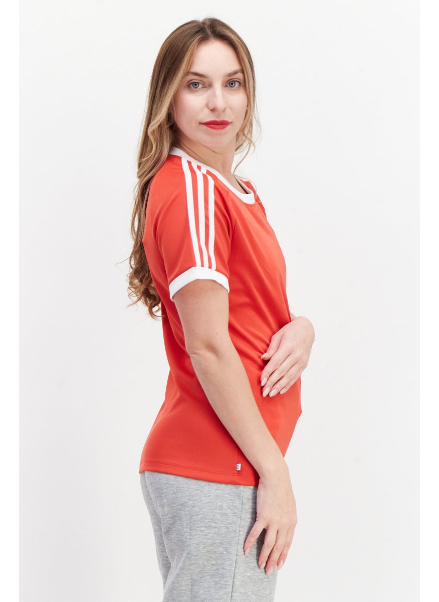 Women Sportswear Fit Short Sleeve Outdoor T-Shirt, Red/Red