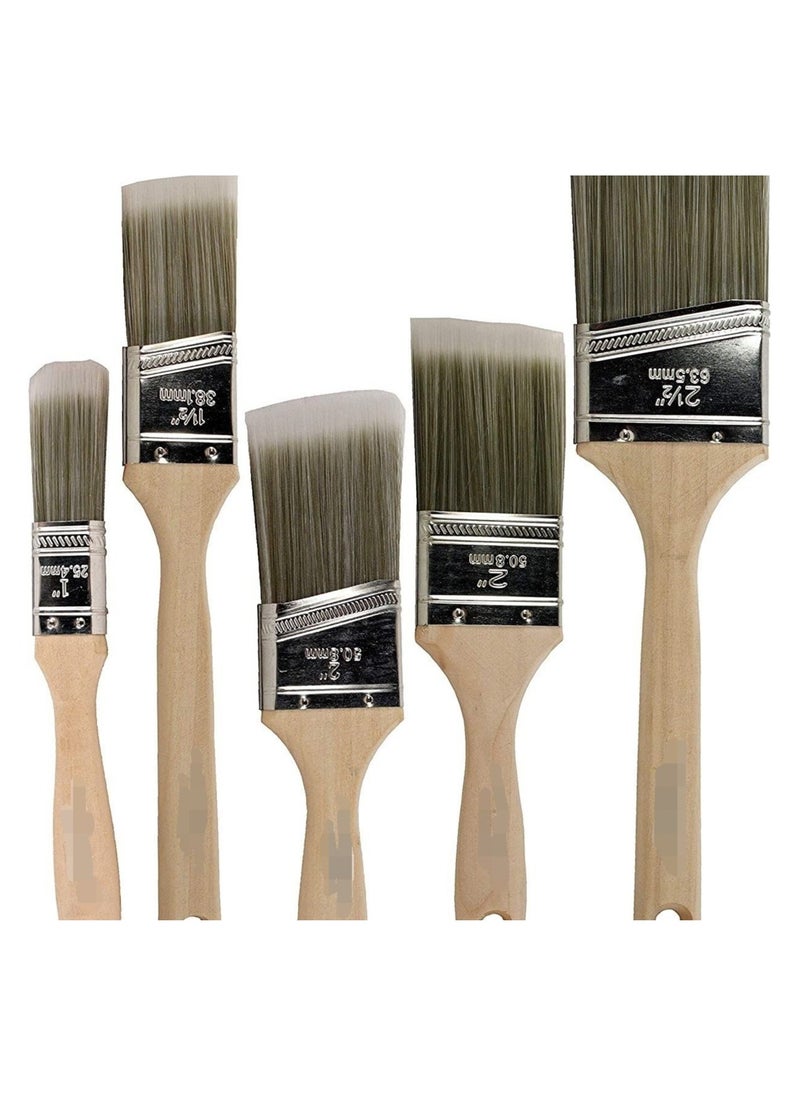 Vermeer Paint Brushes 5-Pack Angle Brushes in Assorted Sizes for All Latex and Oil Paints & Stains - Home Improvement - Interior & Exterior Use