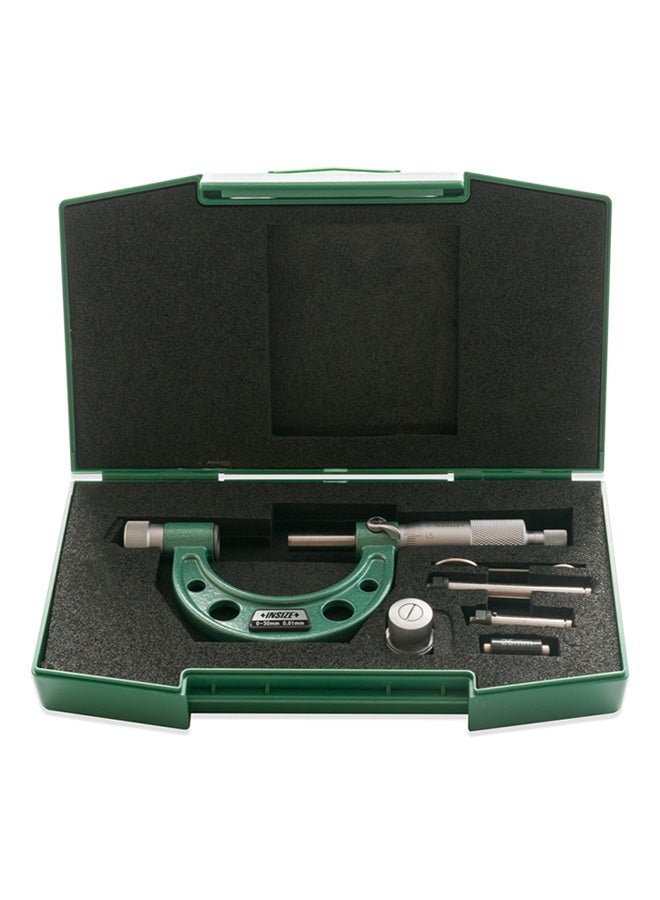 Outside Micrometer With Interchangeable Anvils Green/Silver