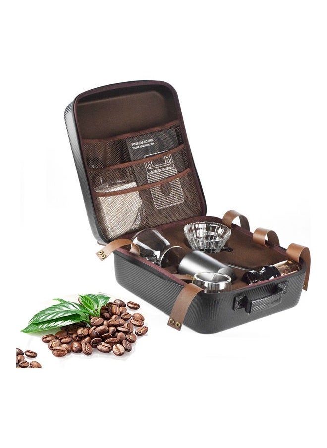 Portable Pour Over Drip Coffee Maker Set With Travel Case Black 34.5x30x15.5cm