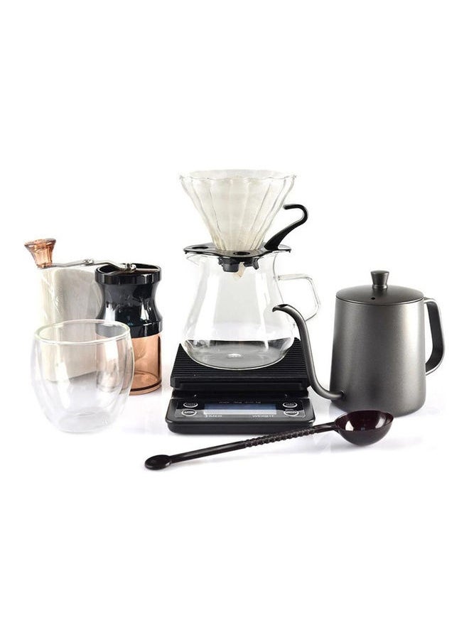 Portable Pour Over Drip Coffee Maker Set With Travel Case Black 34.5x30x15.5cm