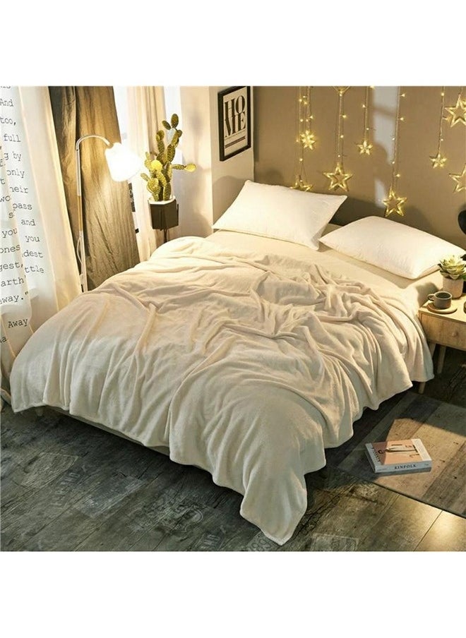 Luxury Bed Blanket Anti-Static Fuzzy Soft Blanket Easy Care Light Weight Washable Fluffier Silky Plain Microfiber King Size Bed Blanket