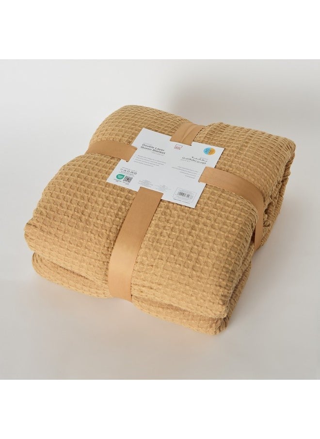 Serene Waffle Double Layer Queen Blanket 220 x 200 cm