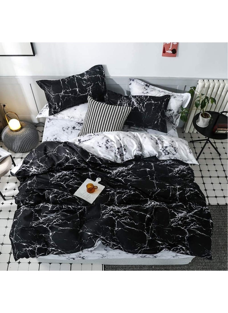 Printed Comforter Set Single Size Premium Cotton Bedding Set 6 Pieces Soft Comforter with Fitted Sheet 4 Pillowcases Wrinkle Fade & Resistant Free Extra Soft Deep Pocket Comforter Set for Single Size