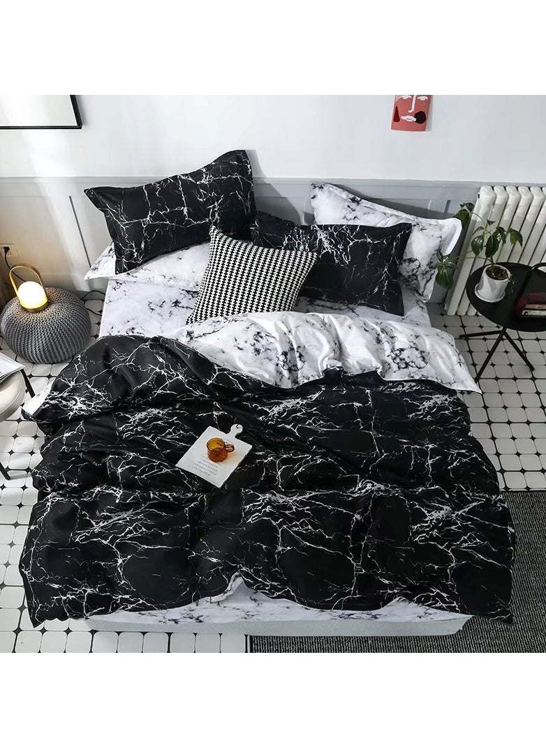 Printed Comforter Set Single Size Premium Cotton Bedding Set 6 Pieces Soft Comforter with Fitted Sheet 4 Pillowcases Wrinkle Fade & Resistant Free Extra Soft Deep Pocket Comforter Set for Single Size