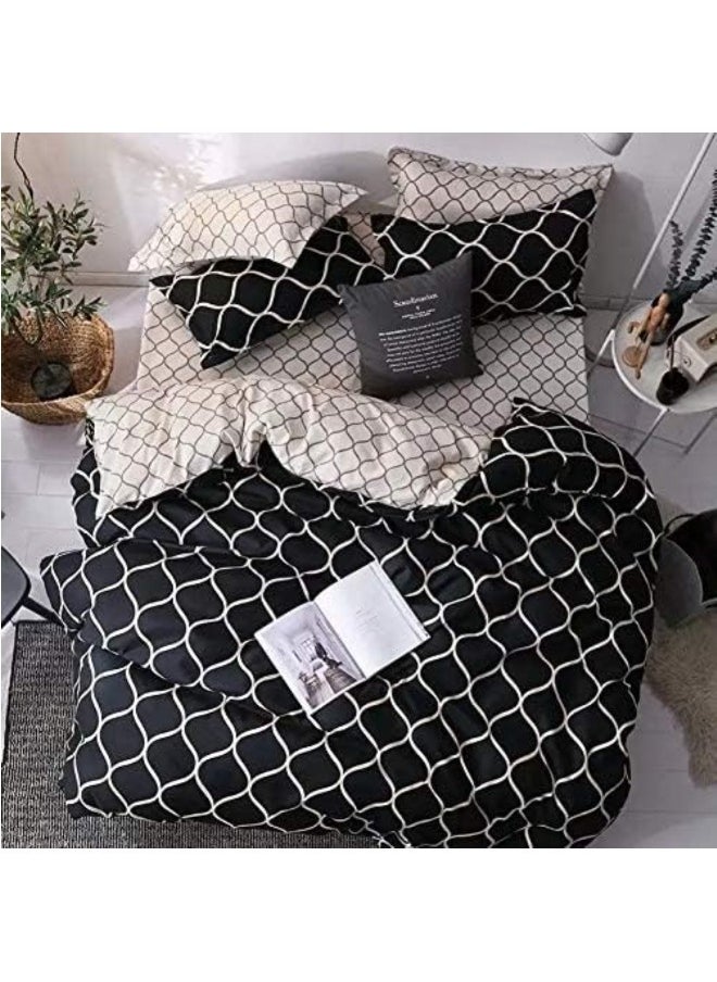 Lightweight Super Soft Easy Care Cotton 6-Piece Comforter Set with 4 Pillowcases and Deep Pocket Fitted Sheet Elegant Design Comforter Set for Single Size