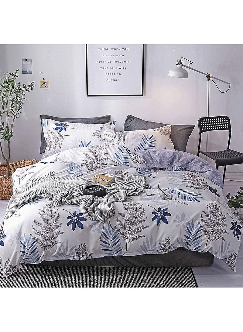 Printed Comforter Set Single Size Premium Cotton Bedding Set 6 Pieces Soft Comforter with Fitted Sheet 4 Pillowcases Wrinkle Fade & Resistant Free Extra Soft Deep Pocket Comforter Set for Single Size