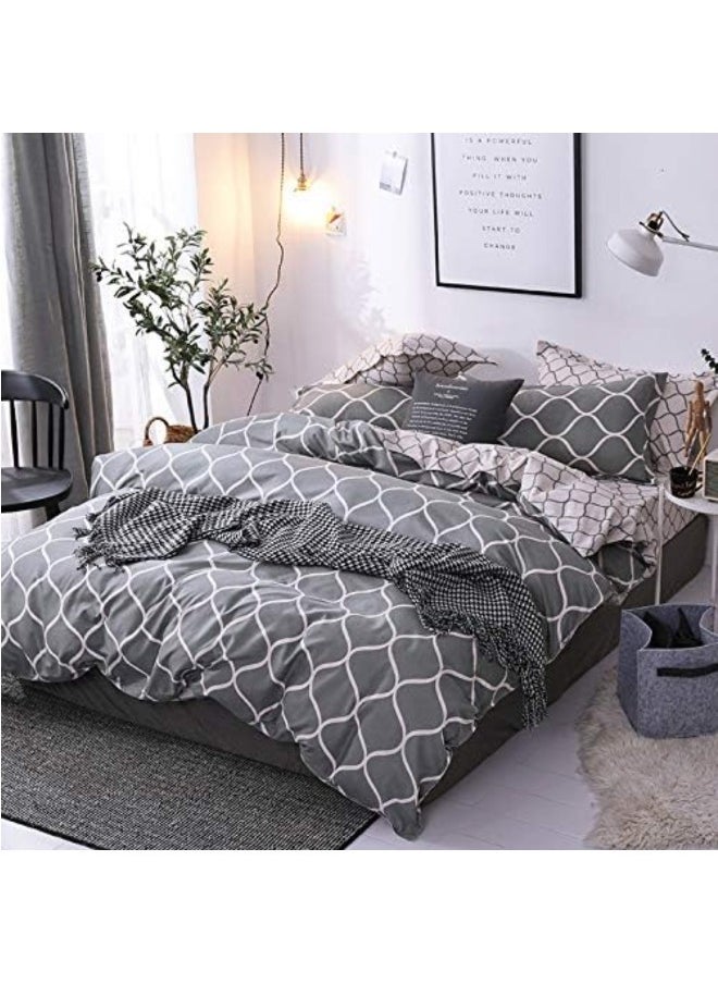 Printed Comforter Set Single Size Premium Cotton Bedding Set 6 Pieces Soft Comforter with Fitted Sheet 4 Pillowcases Wrinkle Fade & Resistant Free Extra Soft Deep Pocket Comforter Set for Single Size