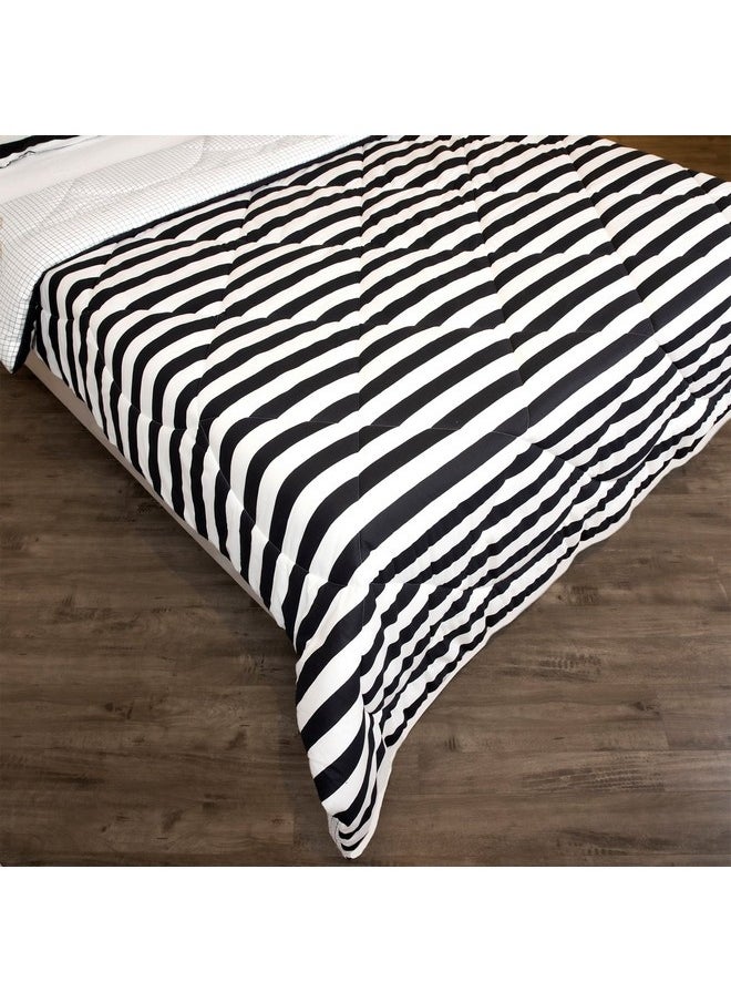 Malta 3-Pieces Striped Printed Cotton King Comforter Set 240 x 220 cm