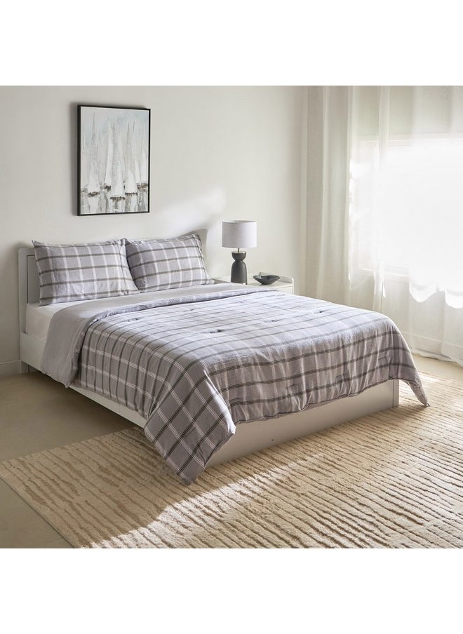 Snug Harbor 3-Pieces Cotton Flannel King Comforter Set 240 x 220 cm