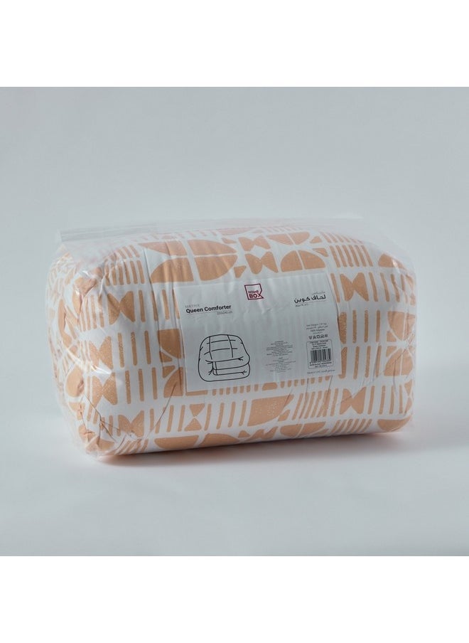 Matrix Coral Microfiber Queen Comforter 240 x 200 cm