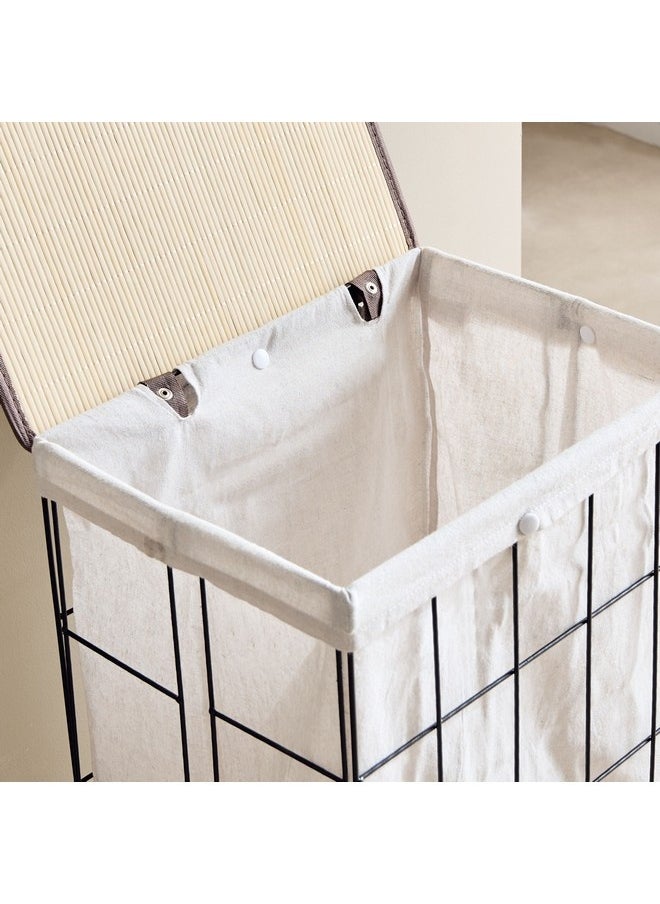 Knock Down Laundry Hamper with Castor Wheels 40 x 60 x 30 cm