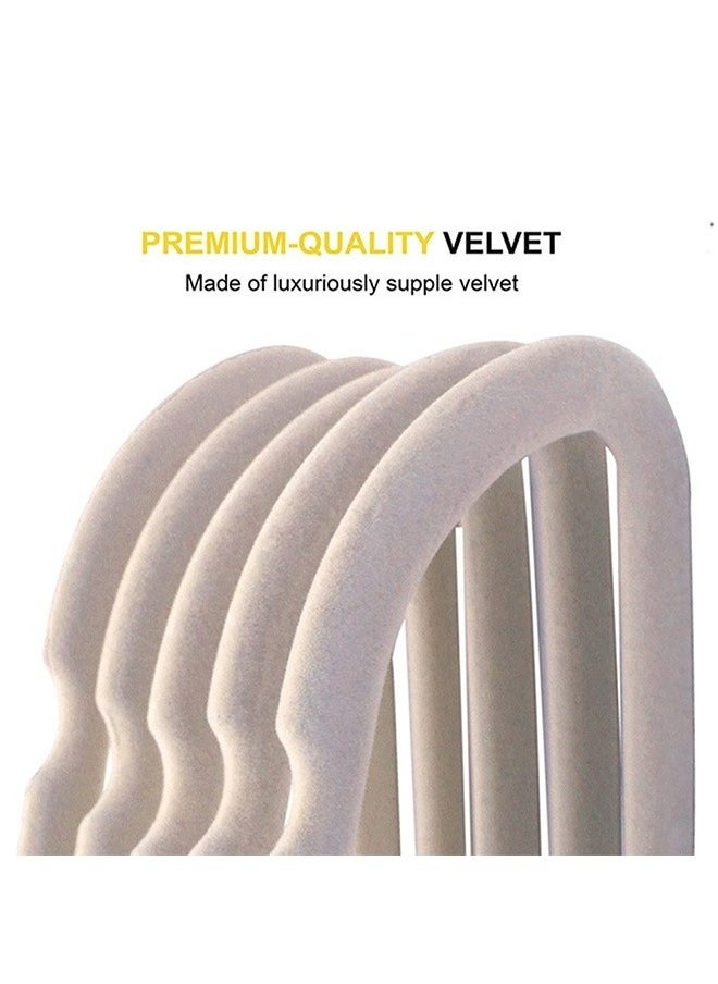 50-Piece Velvet Hanger,Non-Slip Hanger Space Saving,Beige