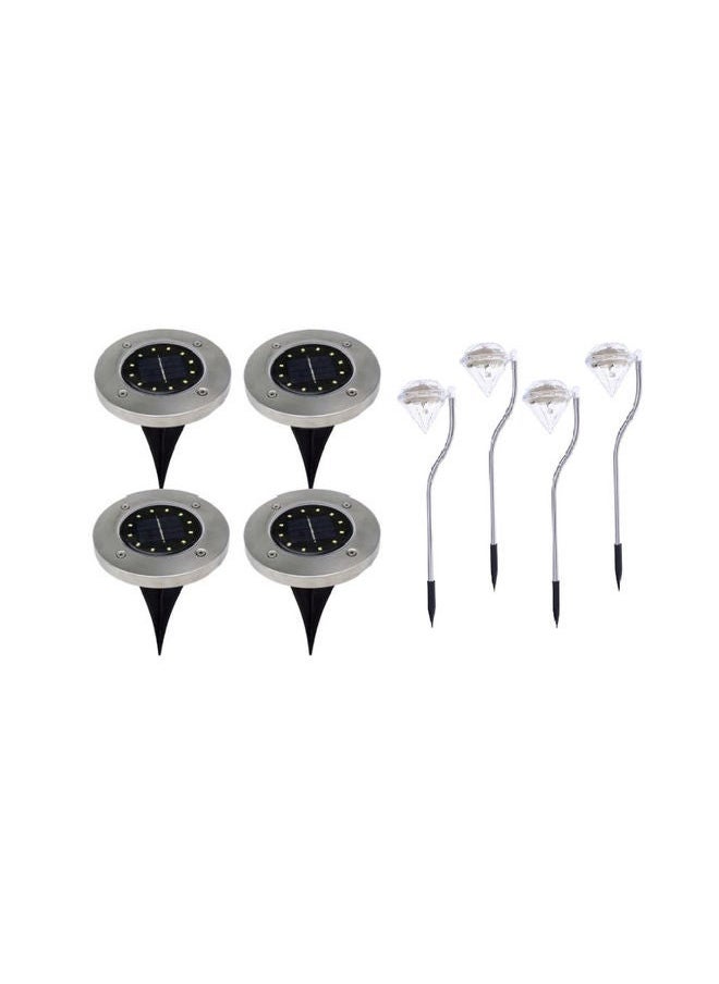 8 Piece LED Solar Garden Light Kit Multicolour