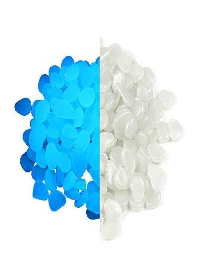 Party Zealot Inc 2lb 400PCS Glow in The Dark Pebbles Stones for Indoor and Outdoor Walkways Garden Driveway Large Bag Powered by Light and Solar (White)