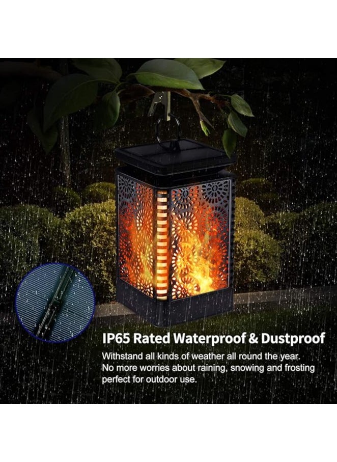 Solar Lantern Lights Dancing Flame Waterproof Outdoor Hanging Lantern Solar Powered Umbrella Led Night Lights