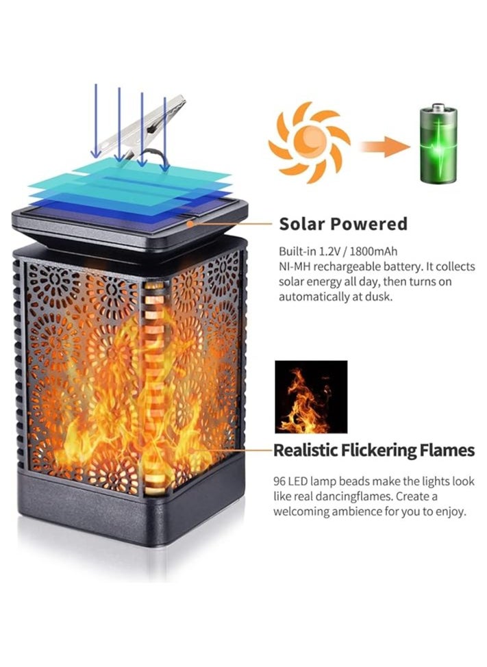 Solar Lantern Lights Dancing Flame Waterproof Outdoor Hanging Lantern Solar Powered Umbrella Led Night Lights