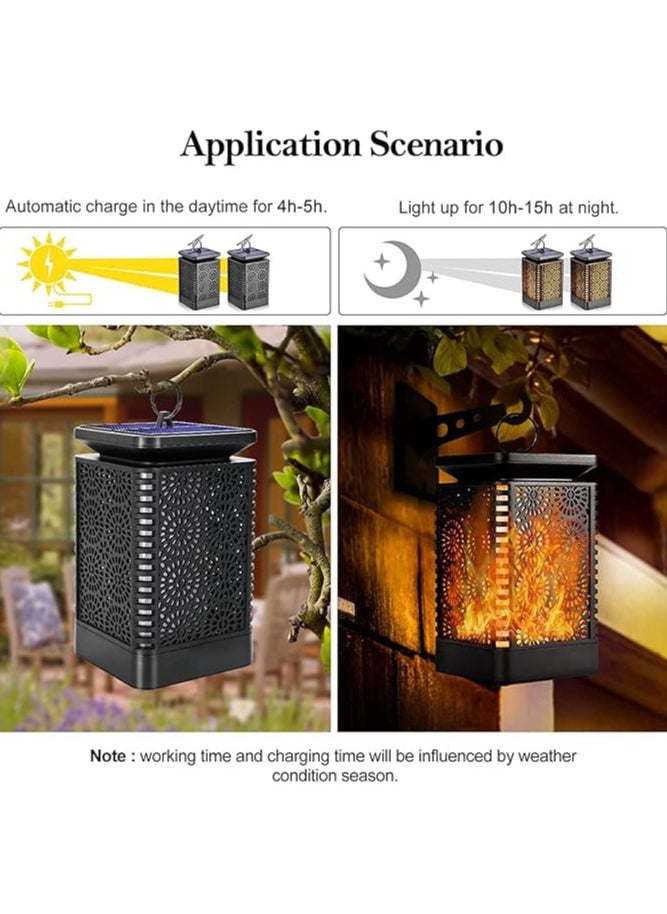 Solar Lantern Lights Dancing Flame Waterproof Outdoor Hanging Lantern Solar Powered Umbrella Led Night Lights