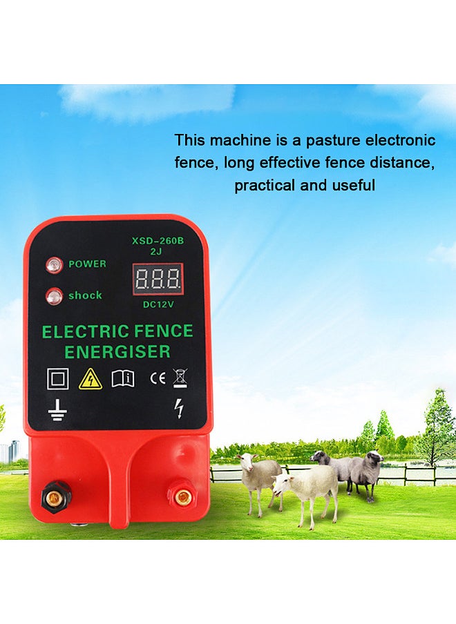 Electric Livestock Fence Waterproof Animals Raise Fence Power Amplifier 2 Power-supplying Modes for Poultry Farm