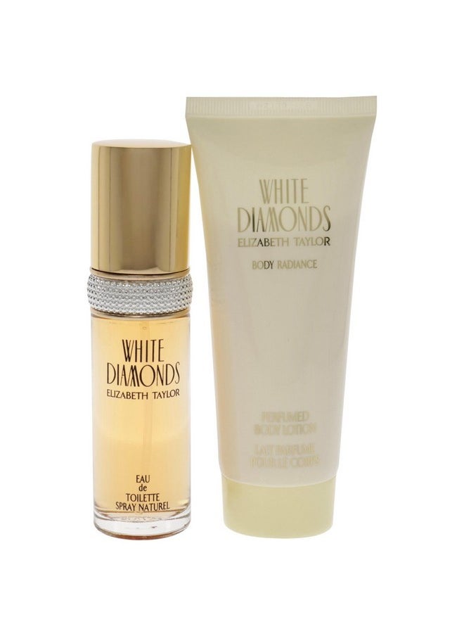 White Diamond Elizabeth Taylor White Diamonds 1Oz Edt Spray,3.3Oz Body Lotion Women 2 Pc Gift Set