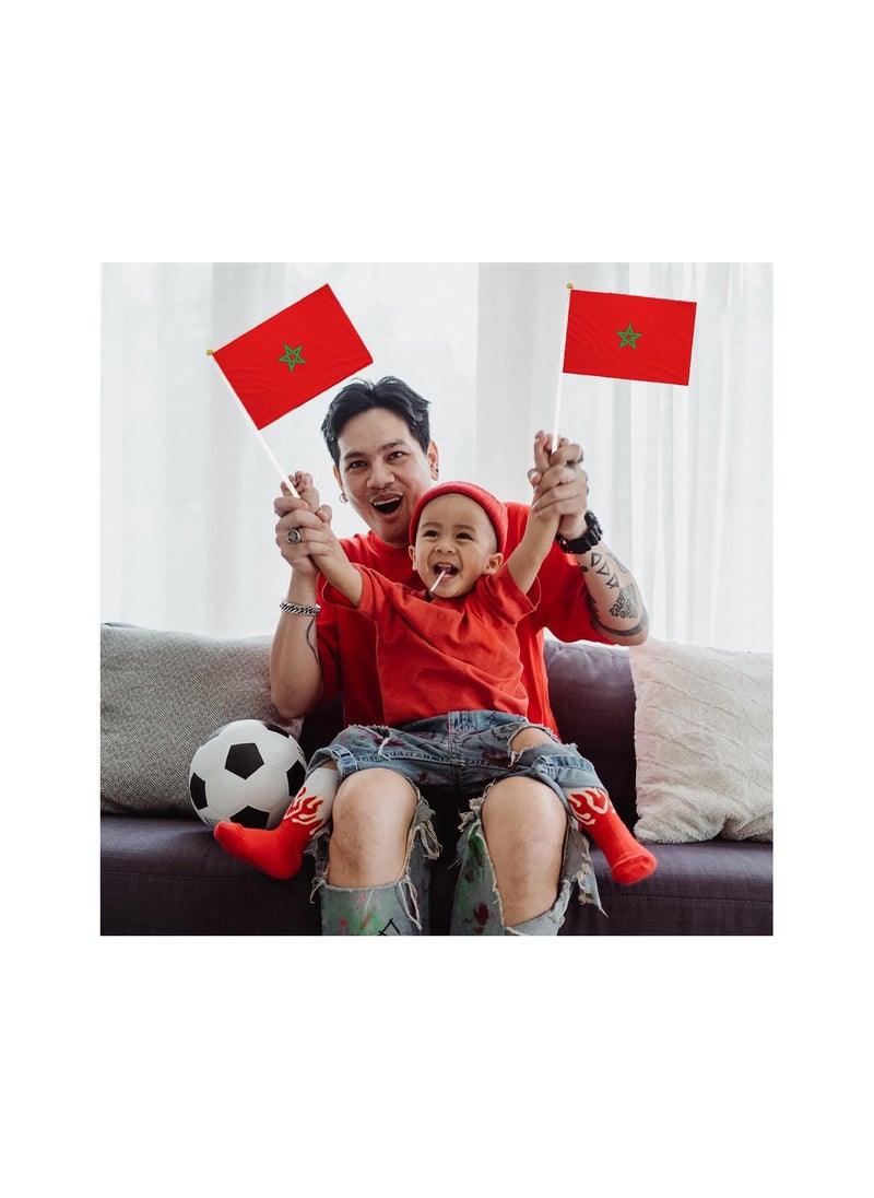 Morocco Mini Hand Flags For Celebration Small Stick Hand Held Flags Great Souvenirs And Party Favors Handheld Flags For Kids And Adults Decorations Country Flags,Festival Events