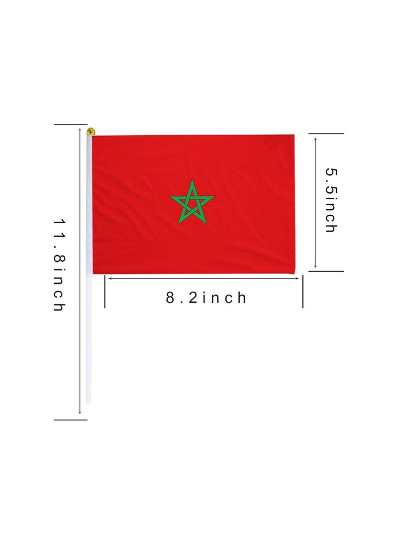 Morocco Mini Hand Flags For Celebration Small Stick Hand Held Flags Great Souvenirs And Party Favors Handheld Flags For Kids And Adults Decorations Country Flags,Festival Events