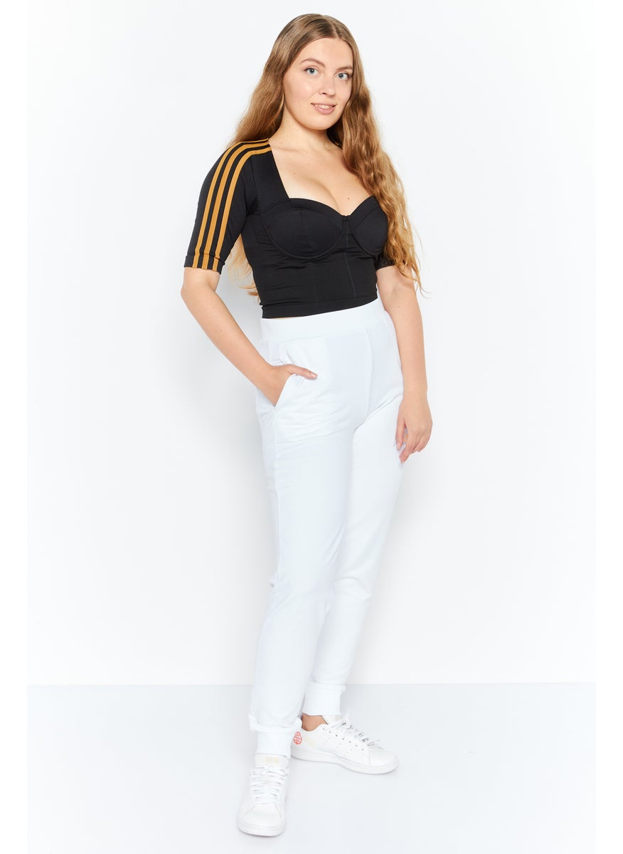 Women Sportswear Fit Short Sleeve Crop Top, Black