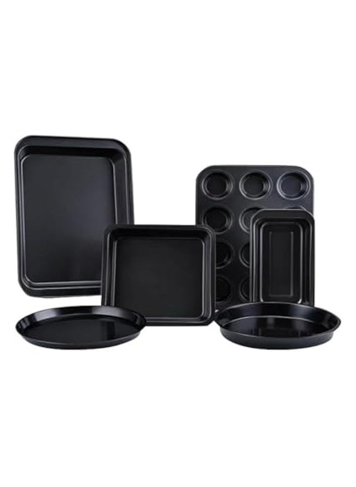 6 Piece Nonstick Bakeware Set, Carbon Steel Oven Bakeware Baking Set Kitchen Supplies Kitchen Sets