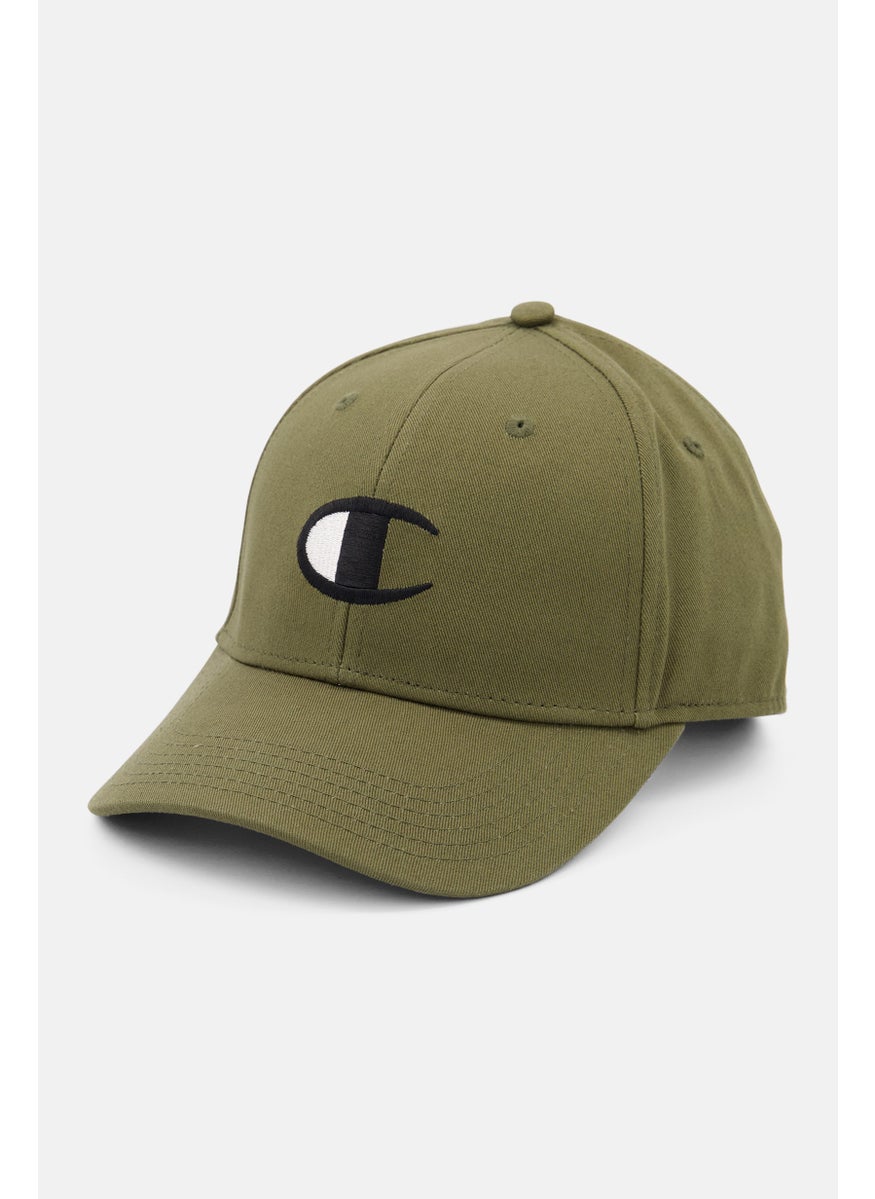 Men Embroidered Logo Adjustable Cap, Olive