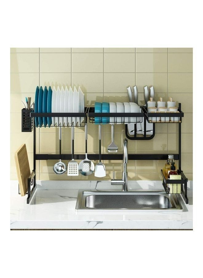 2 Tiers Retractable Large Over The Sink Dish Drying Rack Adjustable Large Capacity Sink Rack