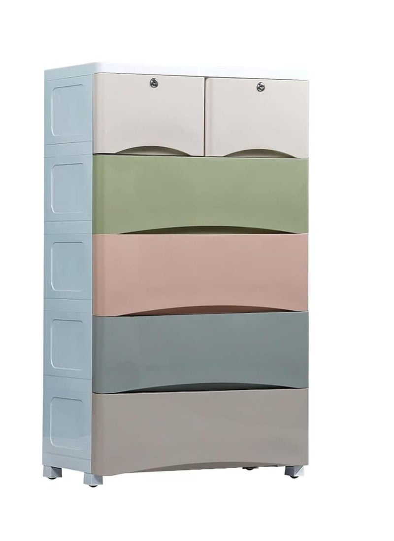 Plastic Cabinet 5 Drawers Storage Dresser Small Closet Drawers Organizer Unit For Clothes Toys Bedroom Playroom