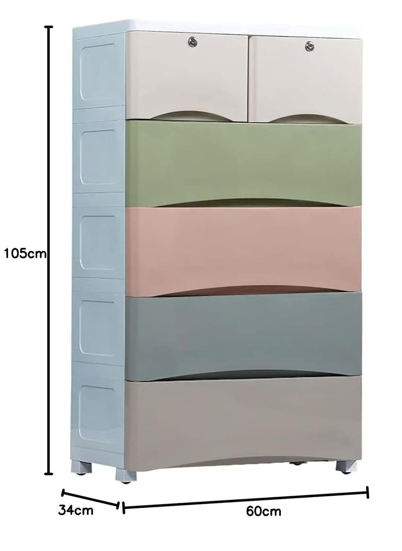 Plastic Cabinet 5 Drawers Storage Dresser Small Closet Drawers Organizer Unit For Clothes Toys Bedroom Playroom