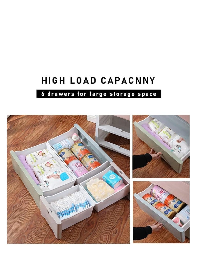 Plastic Cabinet 5 Drawers Storage Dresser Small Closet Drawers Organizer Unit For Clothes Toys Bedroom Playroom