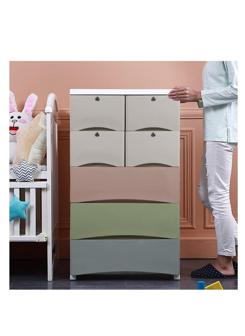 Plastic Cabinet 5 Drawers Storage Dresser Small Closet Drawers Organizer Unit For Clothes Toys Bedroom Playroom