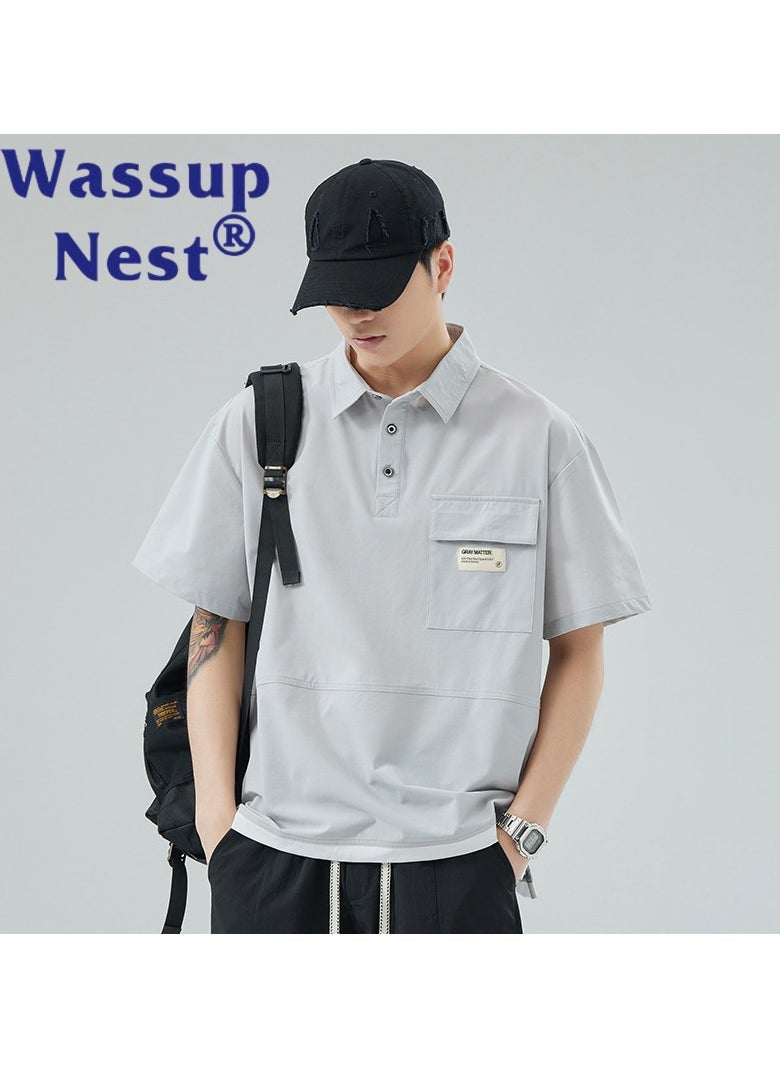 New WASSUP NEST Loose Casual Polo Shirt