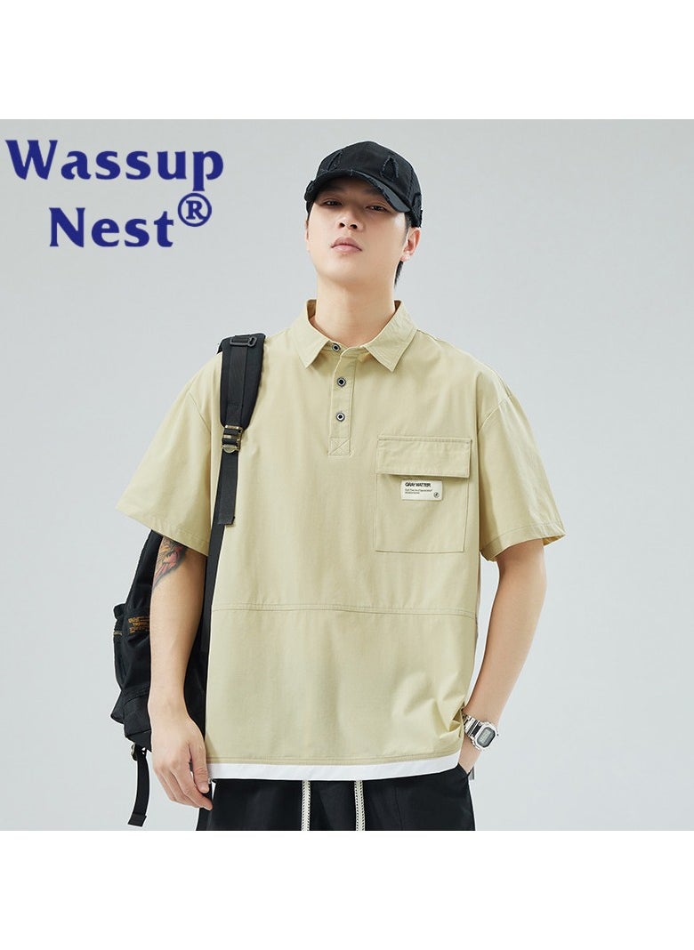 New WASSUP NEST Loose Casual Polo Shirt