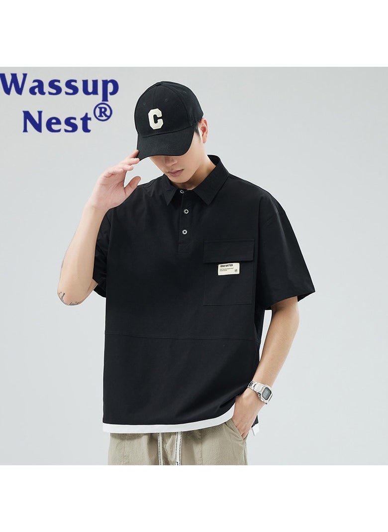 New WASSUP NEST Loose Casual Polo Shirt