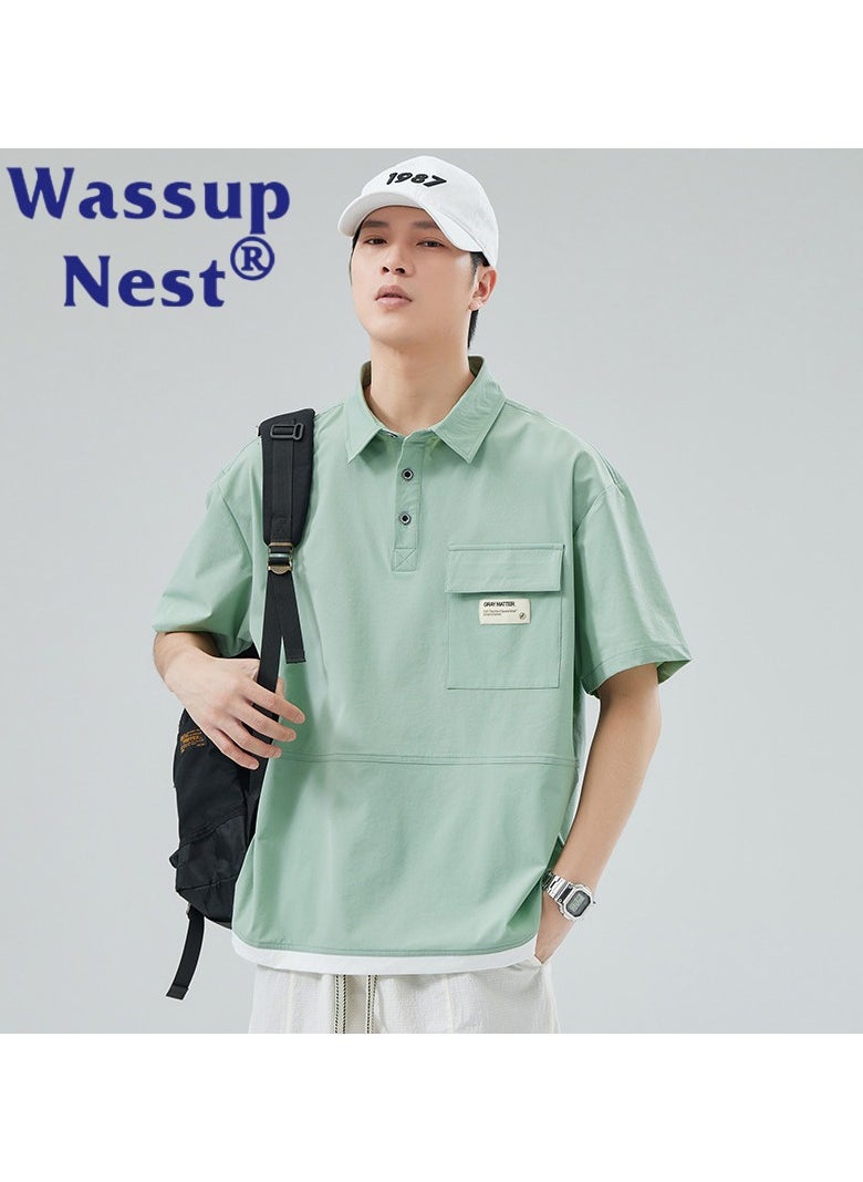 New WASSUP NEST Loose Casual Polo Shirt