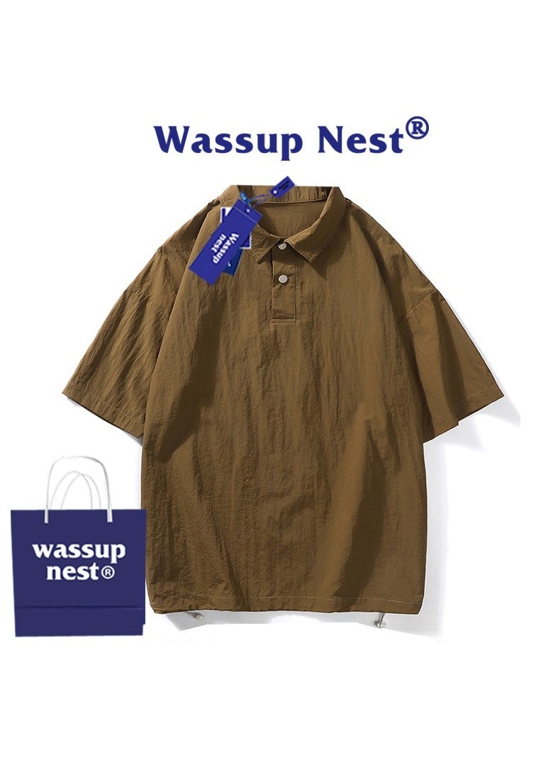 New WASSUP NEST Loose Casual Polo Shirt