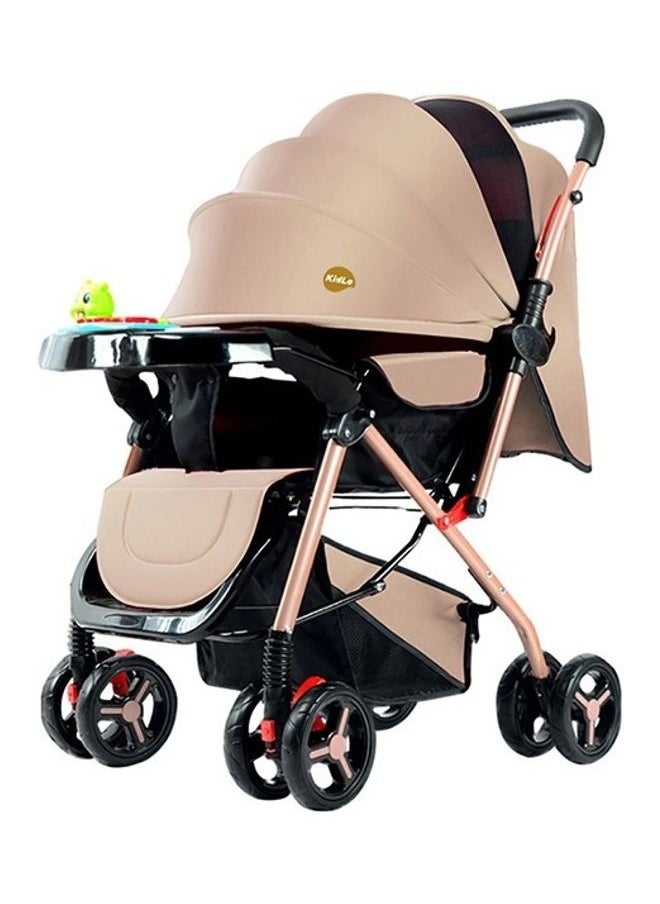 Baby Stroller Has Adjustable Handles With Two-Way Push