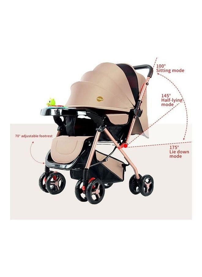 Baby Stroller Has Adjustable Handles With Two-Way Push