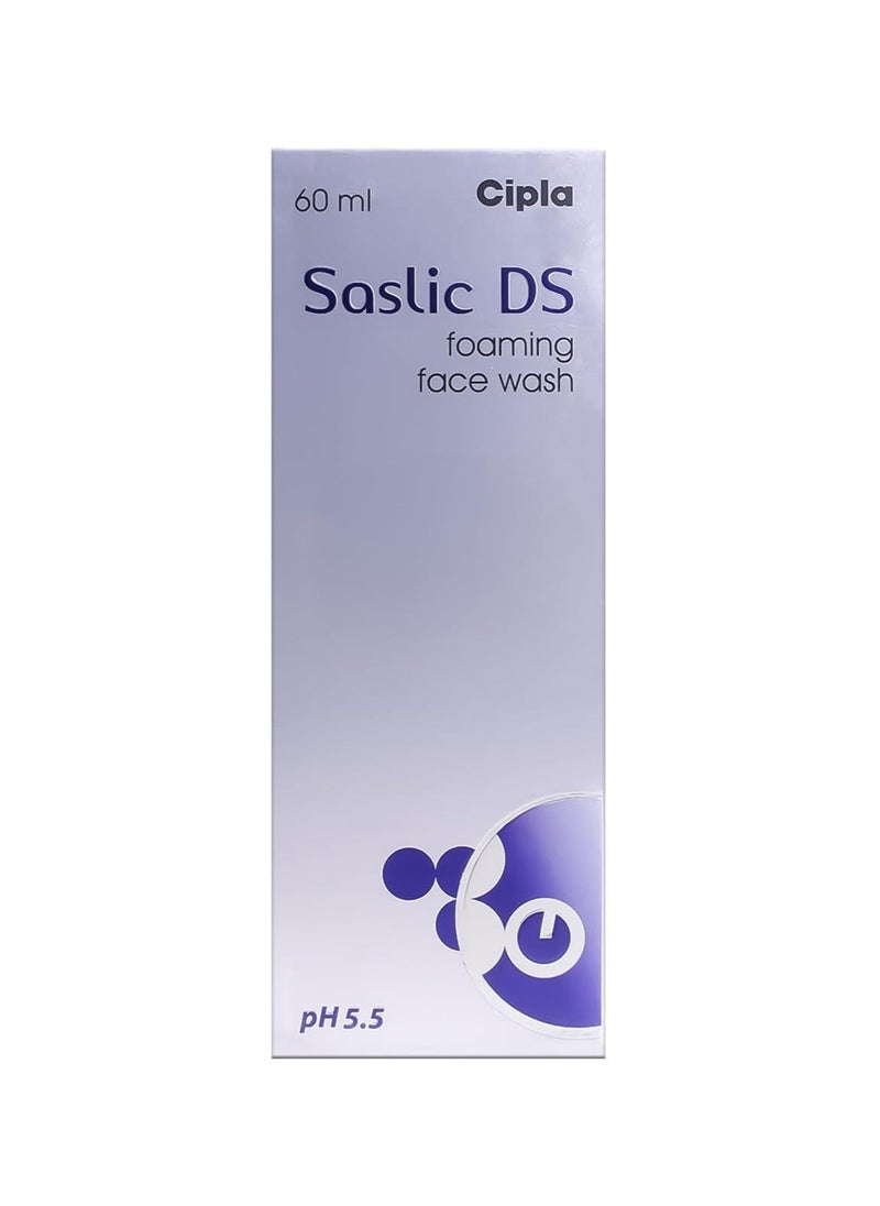 Cipla Saslic DS Foaming Face Wash for Oily, Acne & Pimple Prone Skin (60ml)