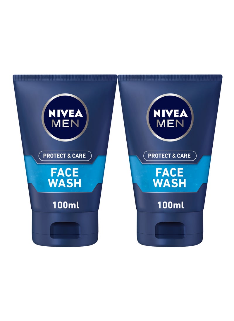 Face Wash Cleanser Protect And  Care Active Charcoal Pack of 2