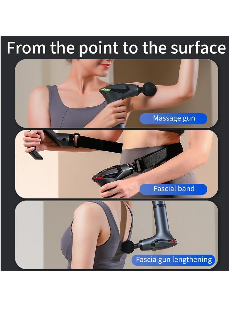 Detachable Vibrating Massage Gun 12 Speed Percussion Massager for Full Body Pain Relief Ideal for Neck, Shoulder, Back & Foot Rechargeable Muscle Relief for Men Women