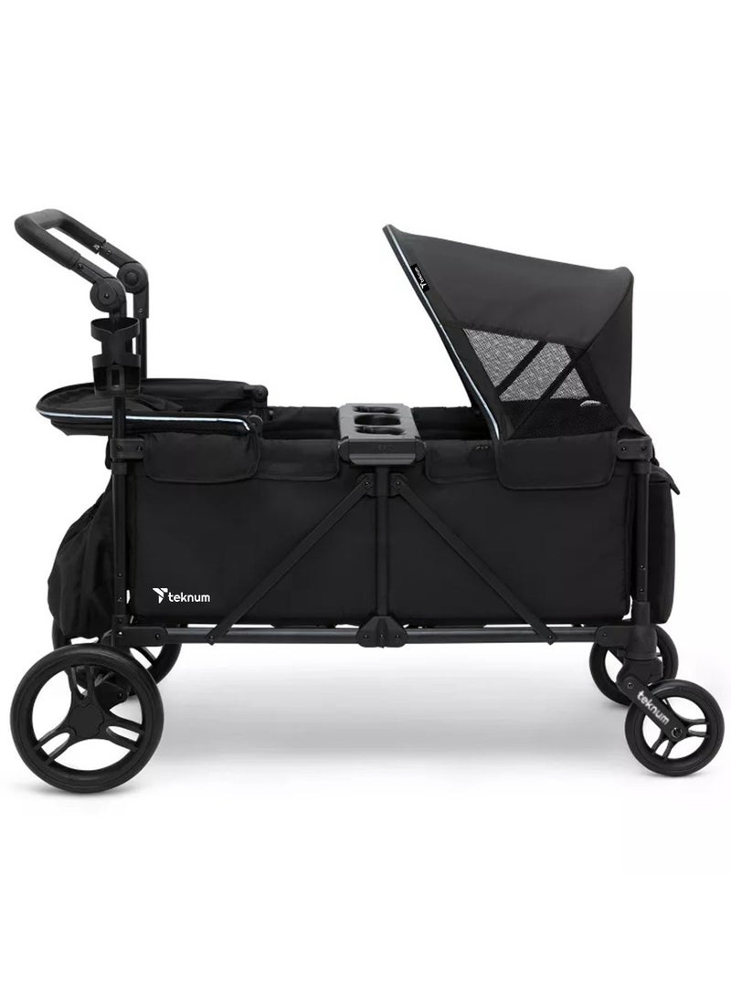 TEKNUM Fellow Wagon Stroller for 2 kids with Snack Tray - Black