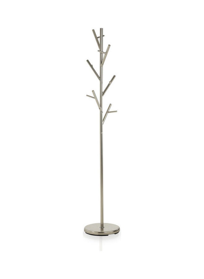 Satin Nickel Coat Rack Silver 30x30x170cm